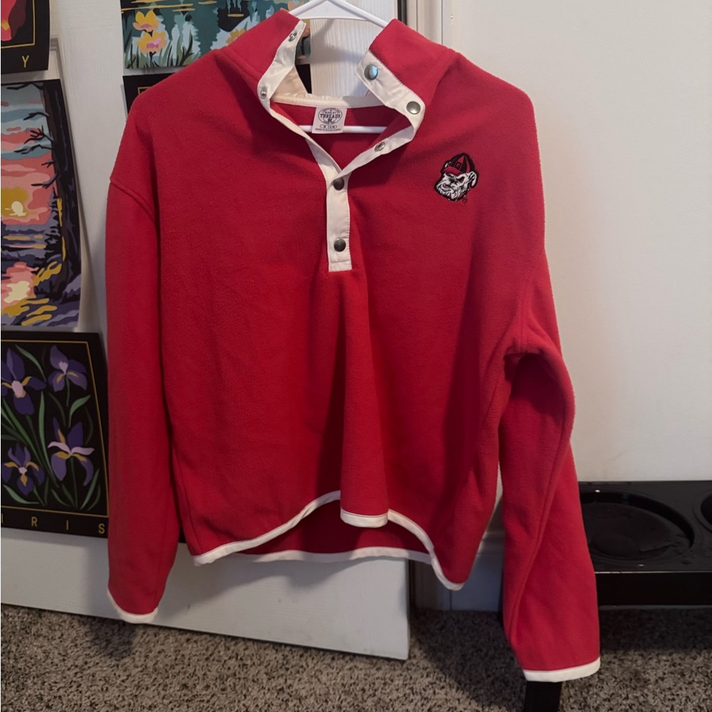 Rivalry Threads Red and White Snap Pullover